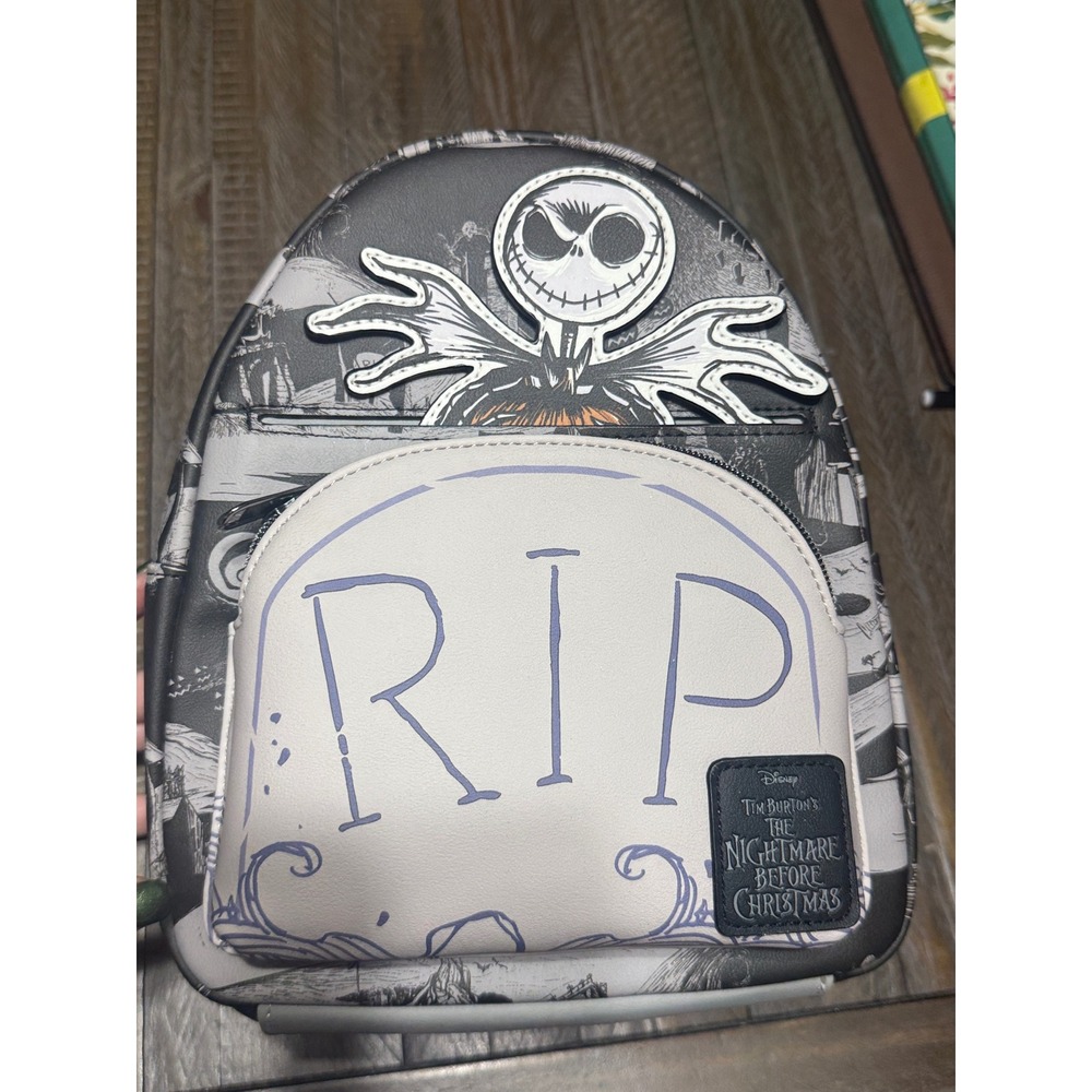 Loungefly Nightmare Before Christmas Jack Skellington Mini Backpack NWT Black - Picture 9 of 13